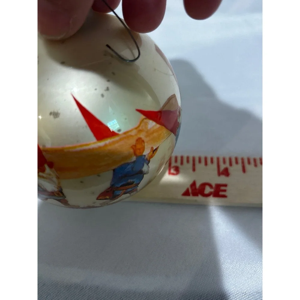 Vintage 1976 The Gnomes Collection American Greeting Glass Christmas Ornament 3